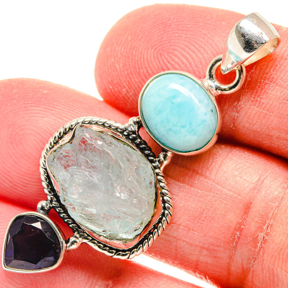 Aquamarine Pendants handcrafted by Anasilvercos - PD22333