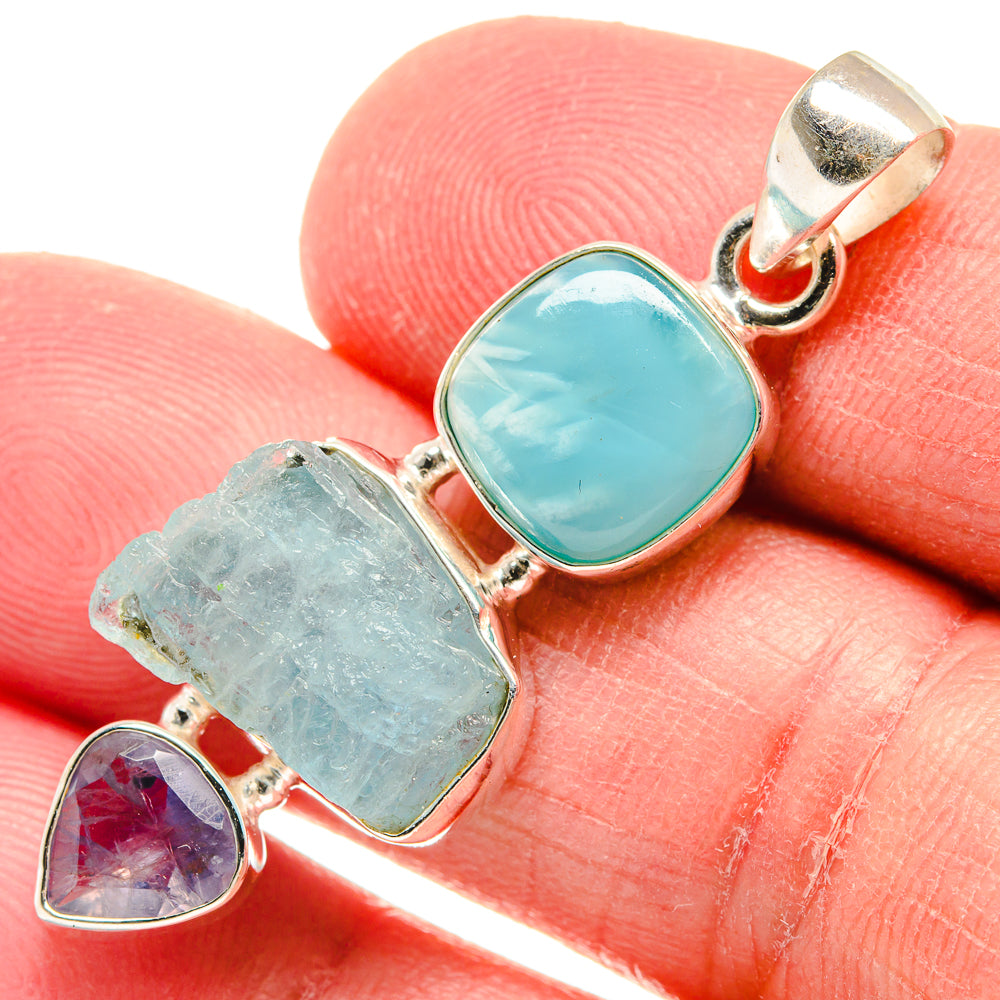 Aquamarine Pendants handcrafted by Anasilvercos - PD22334