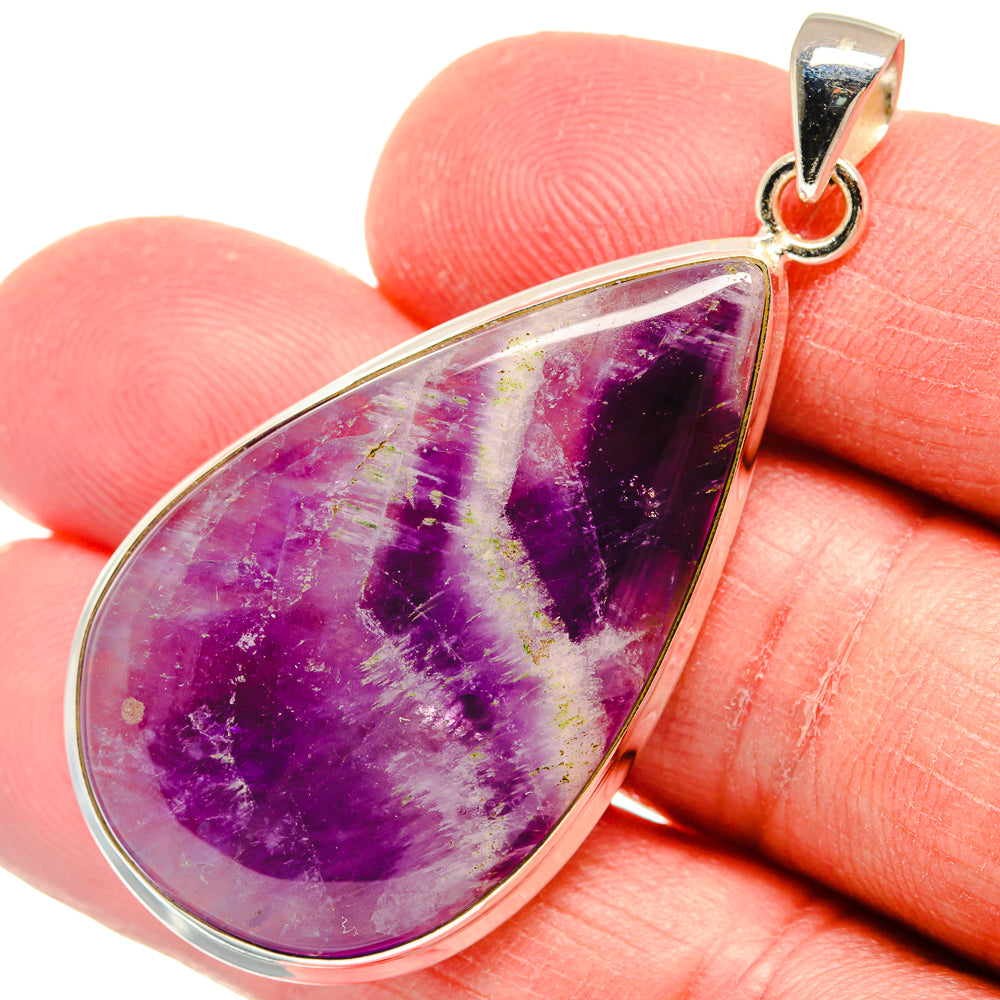 Chevron Amethyst Pendants handcrafted by Anasilvercos - PD22346