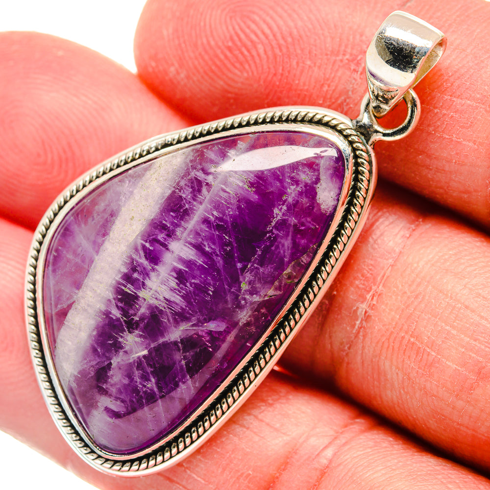 Chevron Amethyst Pendants handcrafted by Anasilvercos - PD22347