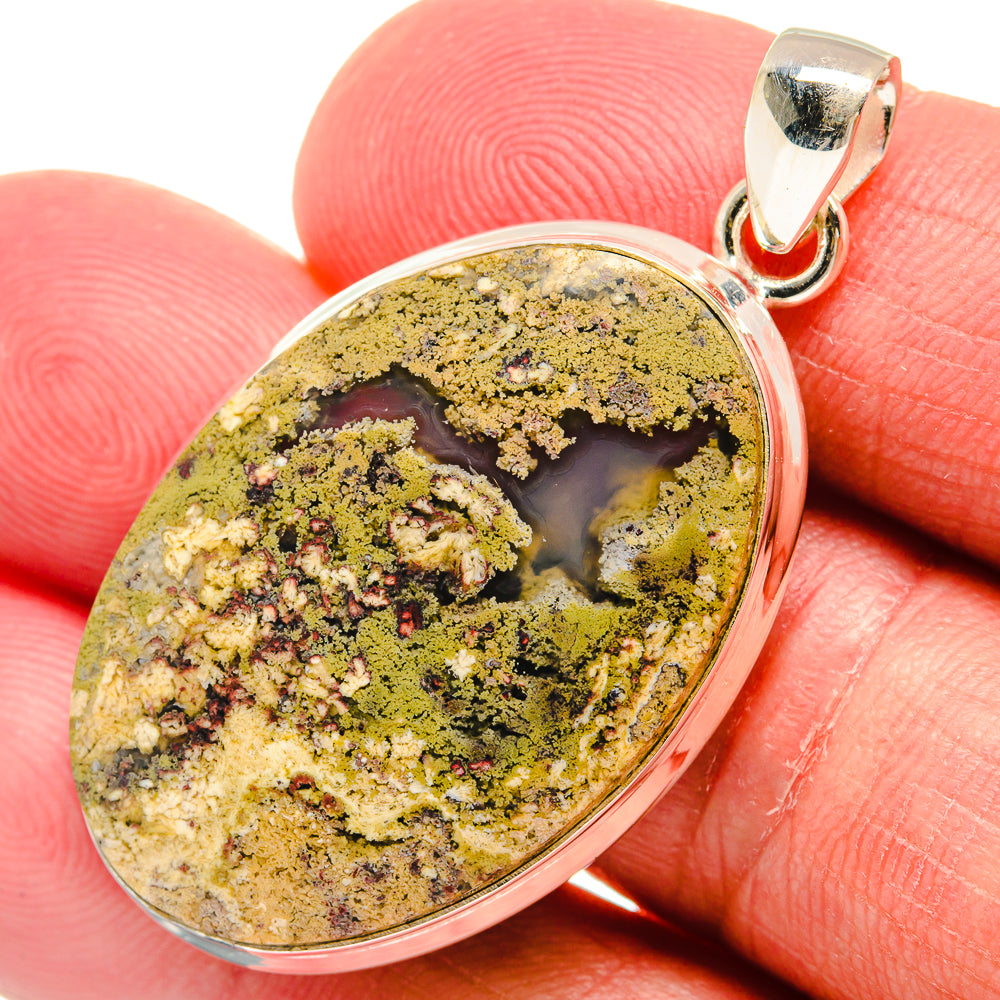 Indonesian Plume Agate Pendants handcrafted by Anasilvercos - PD22394