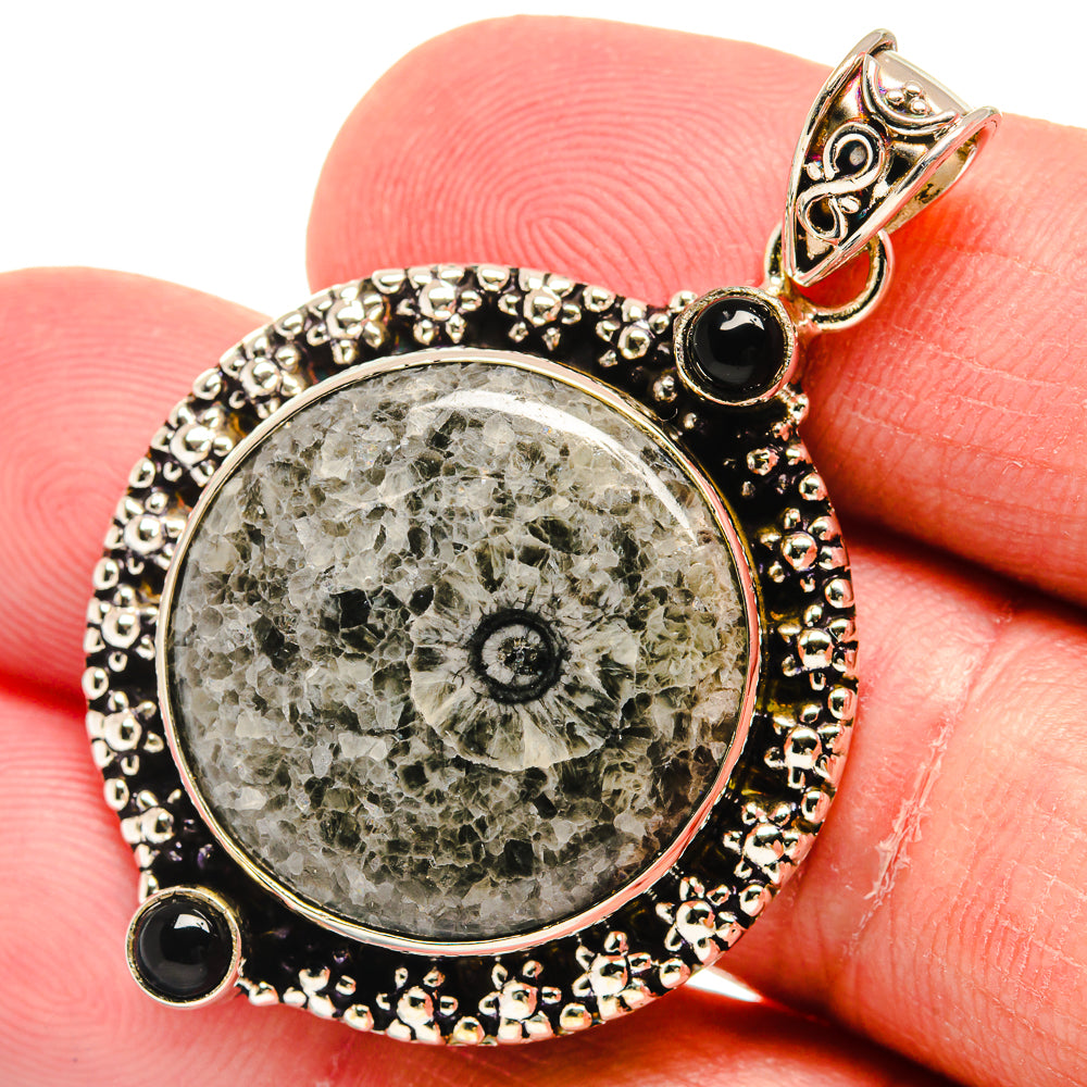 Moroccan Goniatite Fossil Pendants handcrafted by Anasilvercos - PD22415
