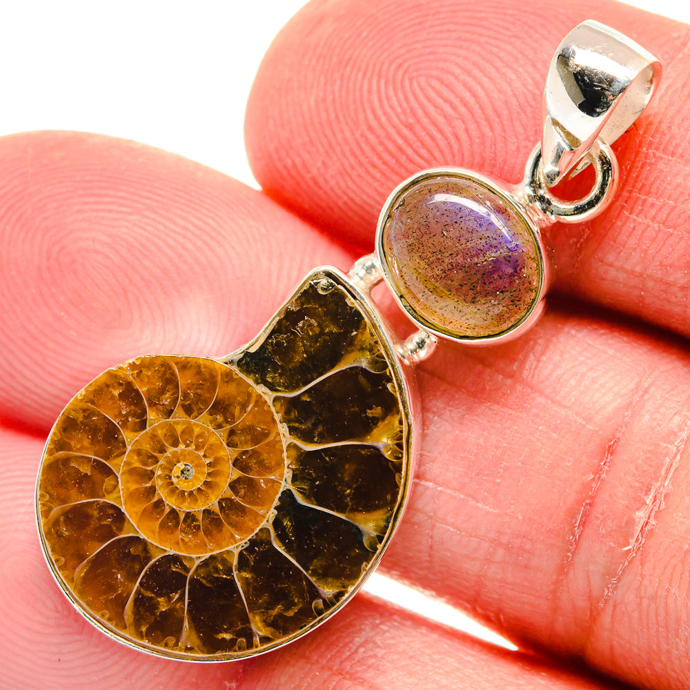 Ammonite Fossil Pendants handcrafted by Anasilvercos - PD22475
