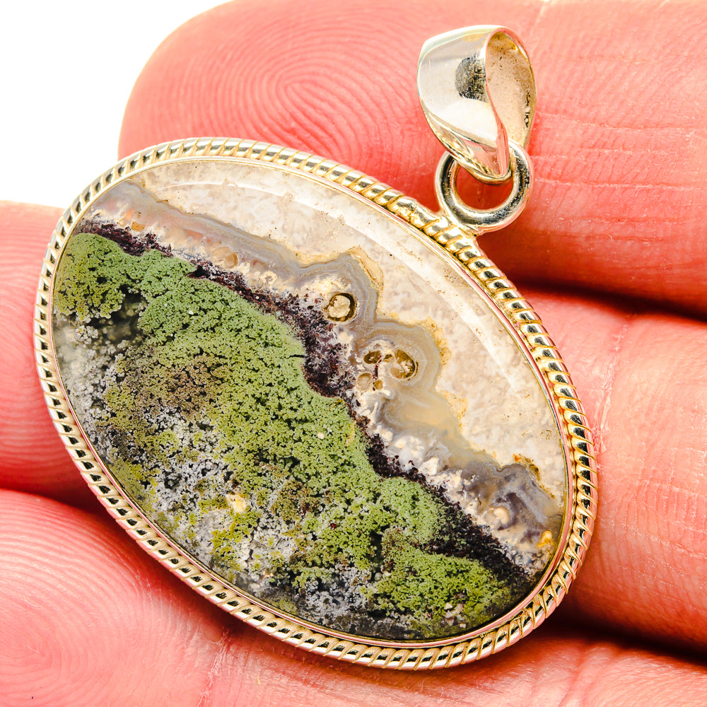 Indonesian Plume Agate Pendants handcrafted by Anasilvercos - PD22484