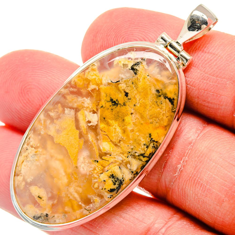 Indonesian Plume Agate Pendants handcrafted by Anasilvercos - PD22503