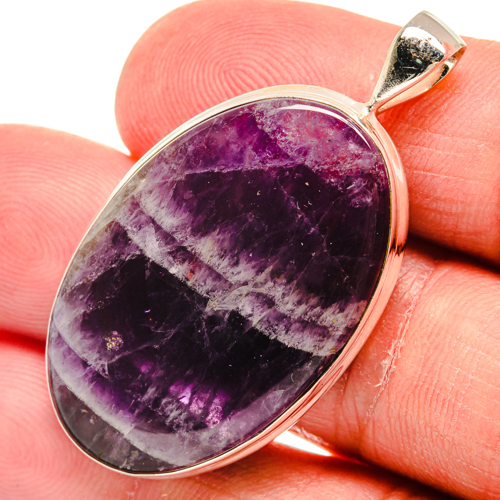Chevron Amethyst Pendants handcrafted by Anasilvercos - PD22504