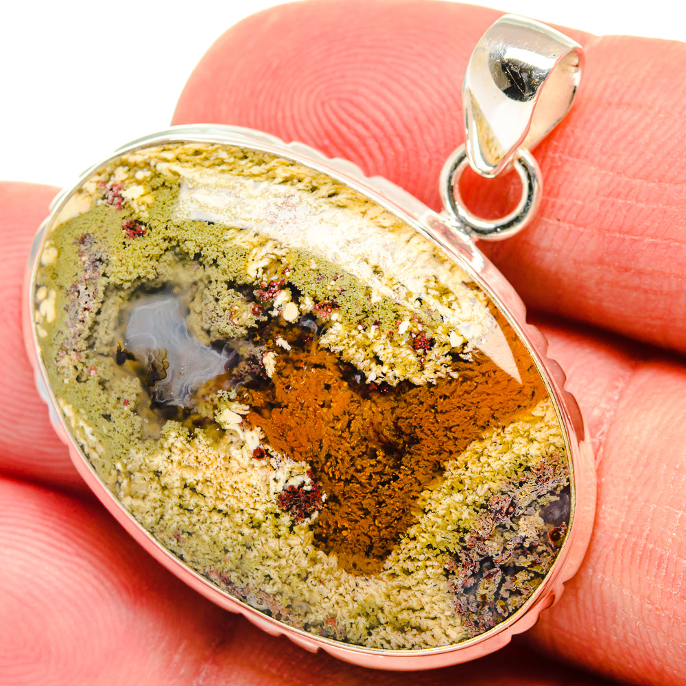 Indonesian Plume Agate Pendants handcrafted by Anasilvercos - PD22510