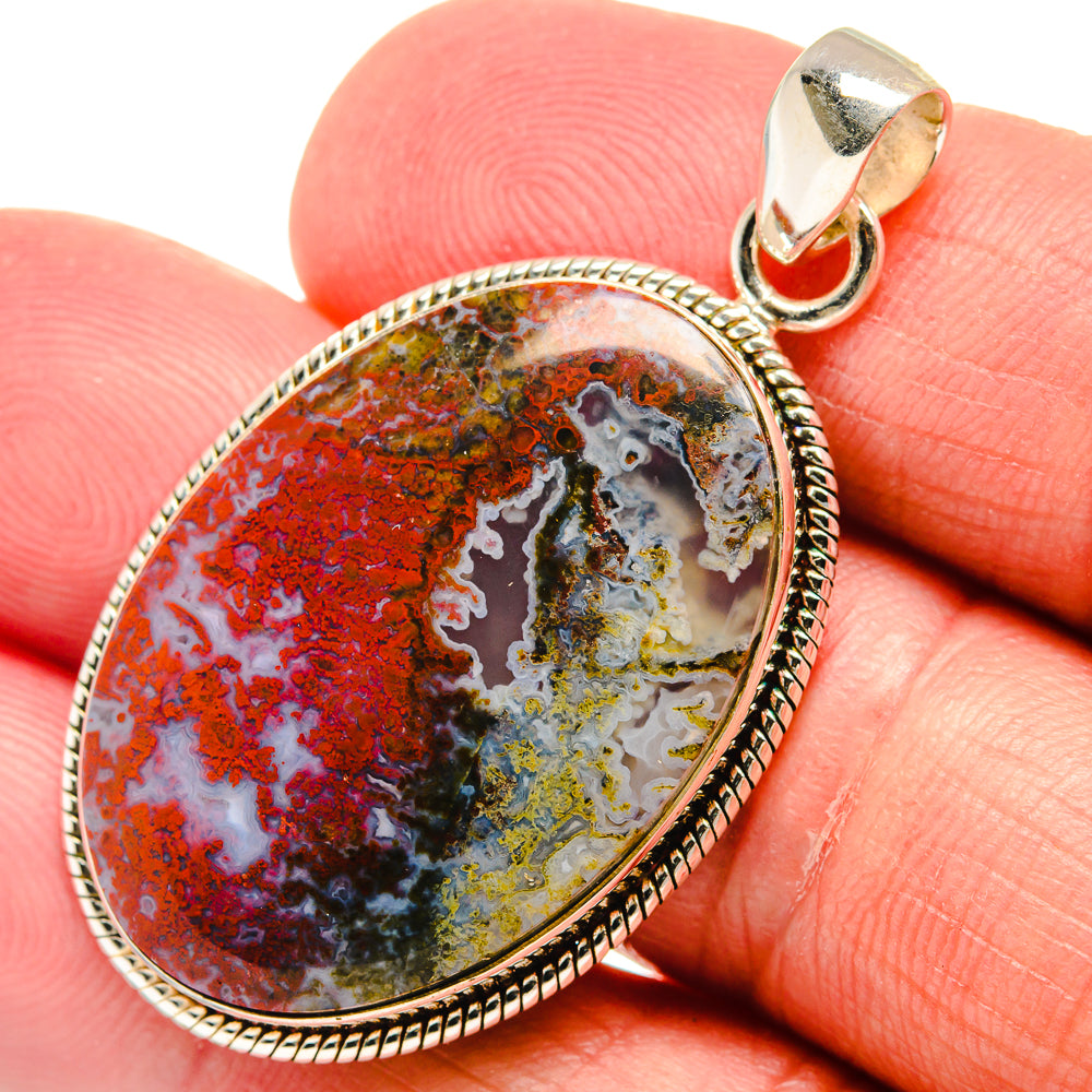 Indonesian Plume Agate Pendants handcrafted by Anasilvercos - PD22532
