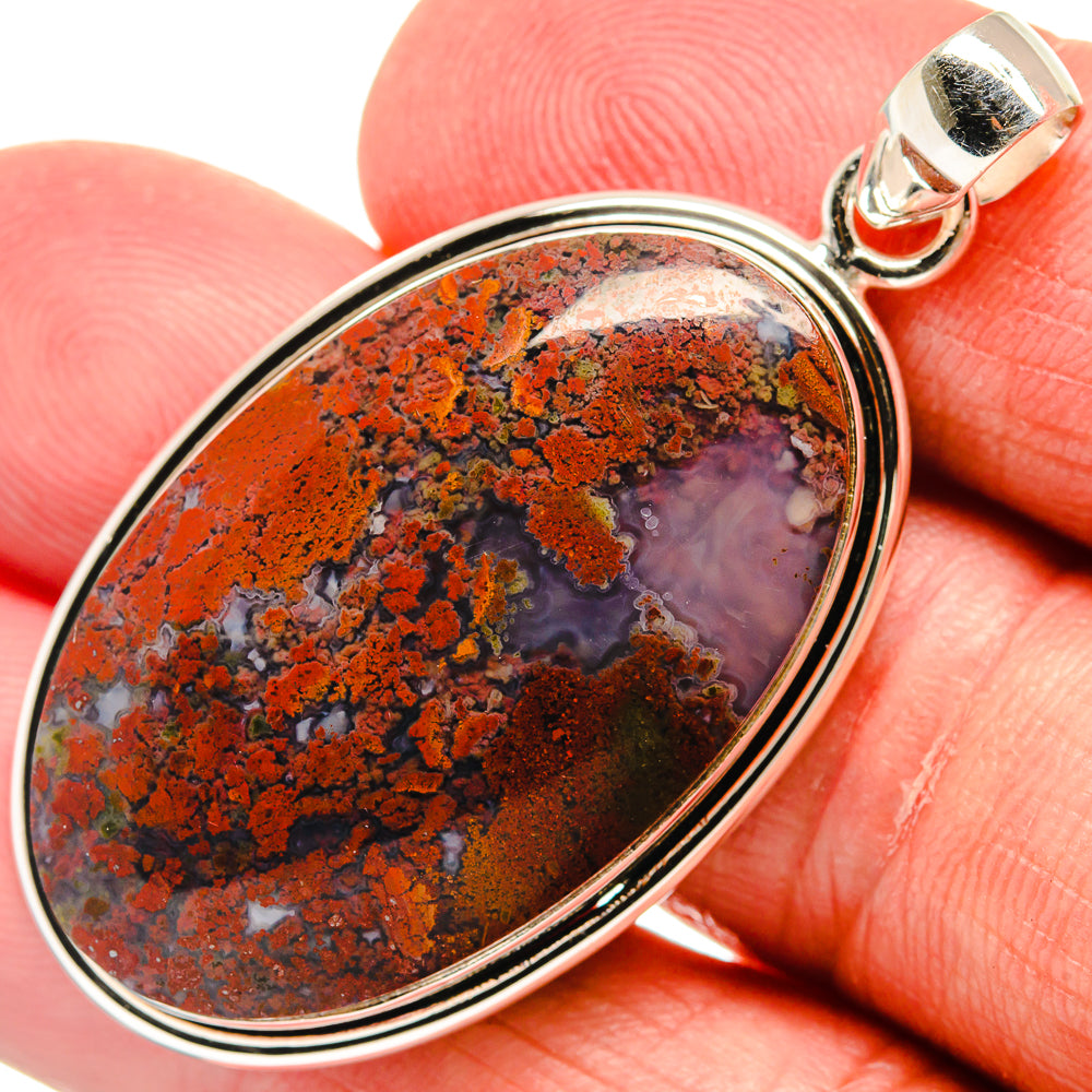 Indonesian Plume Agate Pendants handcrafted by Anasilvercos - PD22547