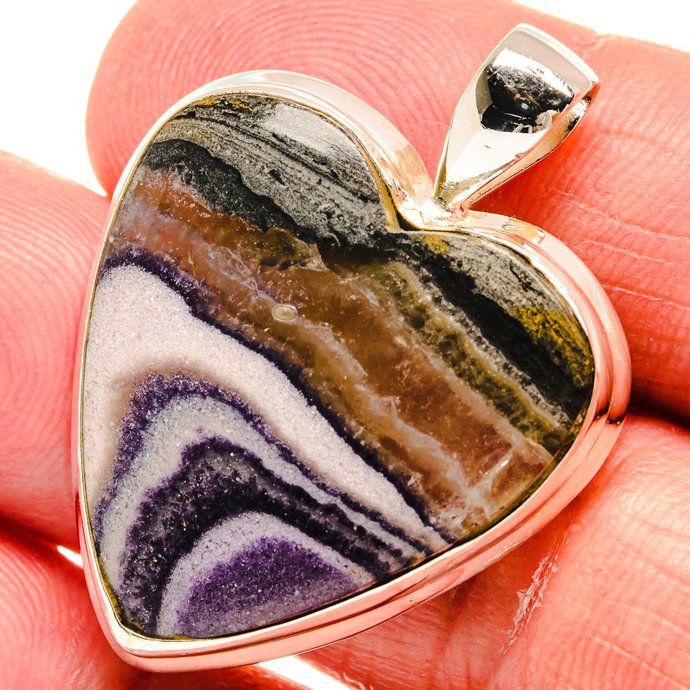 Chevron Amethyst Pendants handcrafted by Anasilvercos - PD22565