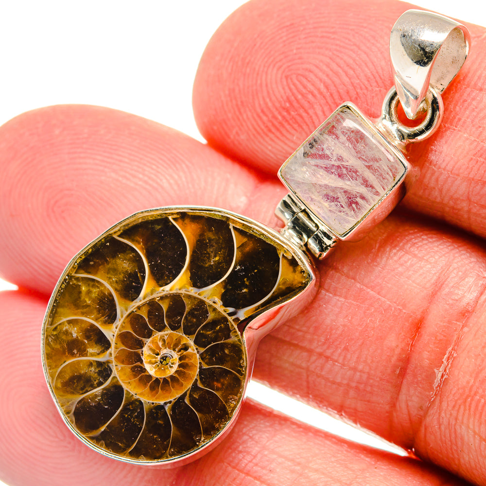 Ammonite Fossil Pendants handcrafted by Anasilvercos - PD22569