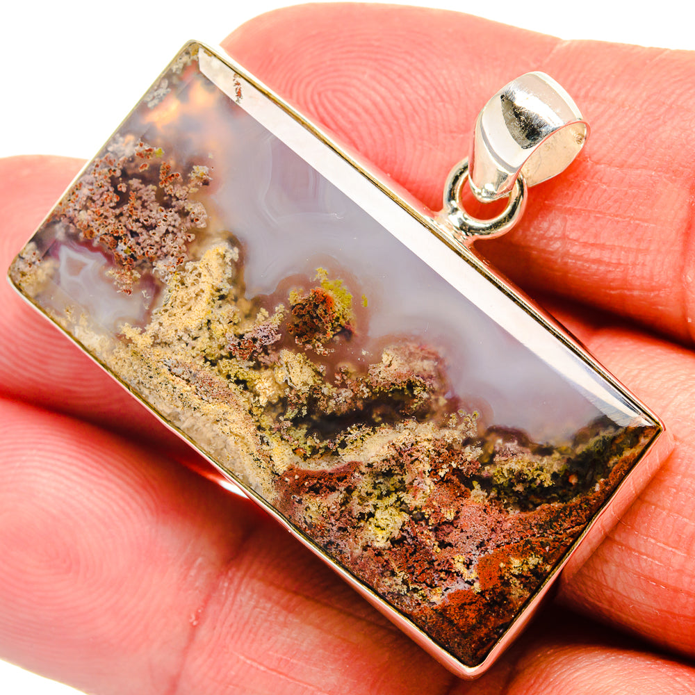 Indonesian Plume Agate Pendants handcrafted by Anasilvercos - PD22584