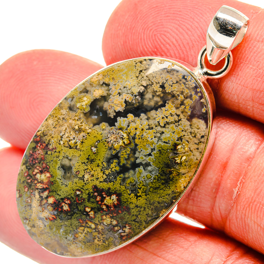 Indonesian Plume Agate Pendants handcrafted by Anasilvercos - PD22586