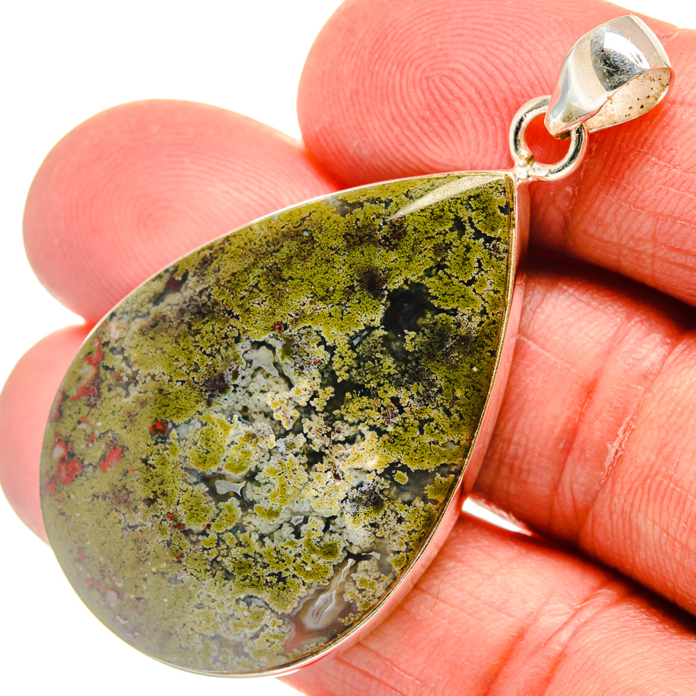 Indonesian Plume Agate Pendants handcrafted by Anasilvercos - PD22589