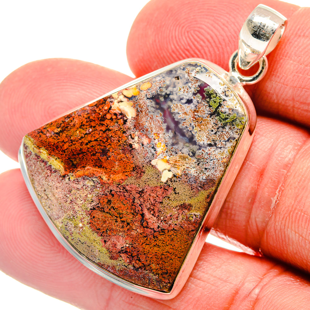 Indonesian Plume Agate Pendants handcrafted by Anasilvercos - PD22596