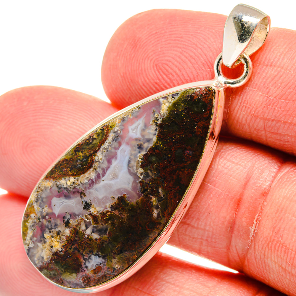 Indonesian Plume Agate Pendants handcrafted by Anasilvercos - PD22598