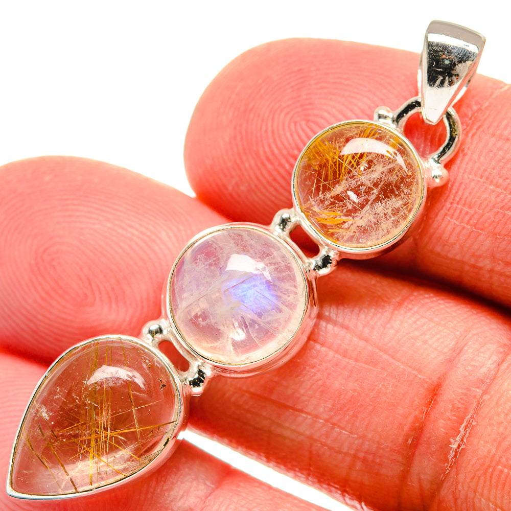 Rutilated Quartz Pendants handcrafted by Anasilvercos - PD22630