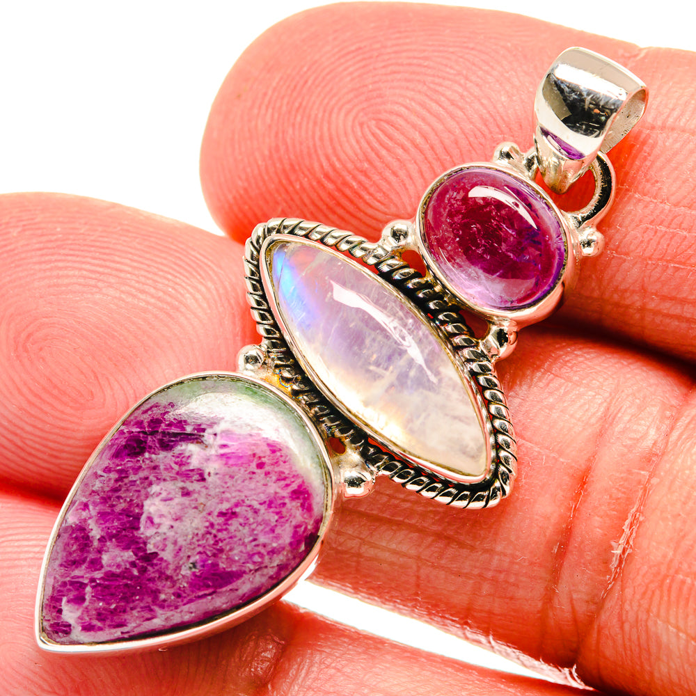 Ruby Zoisite Pendants handcrafted by Anasilvercos - PD22631