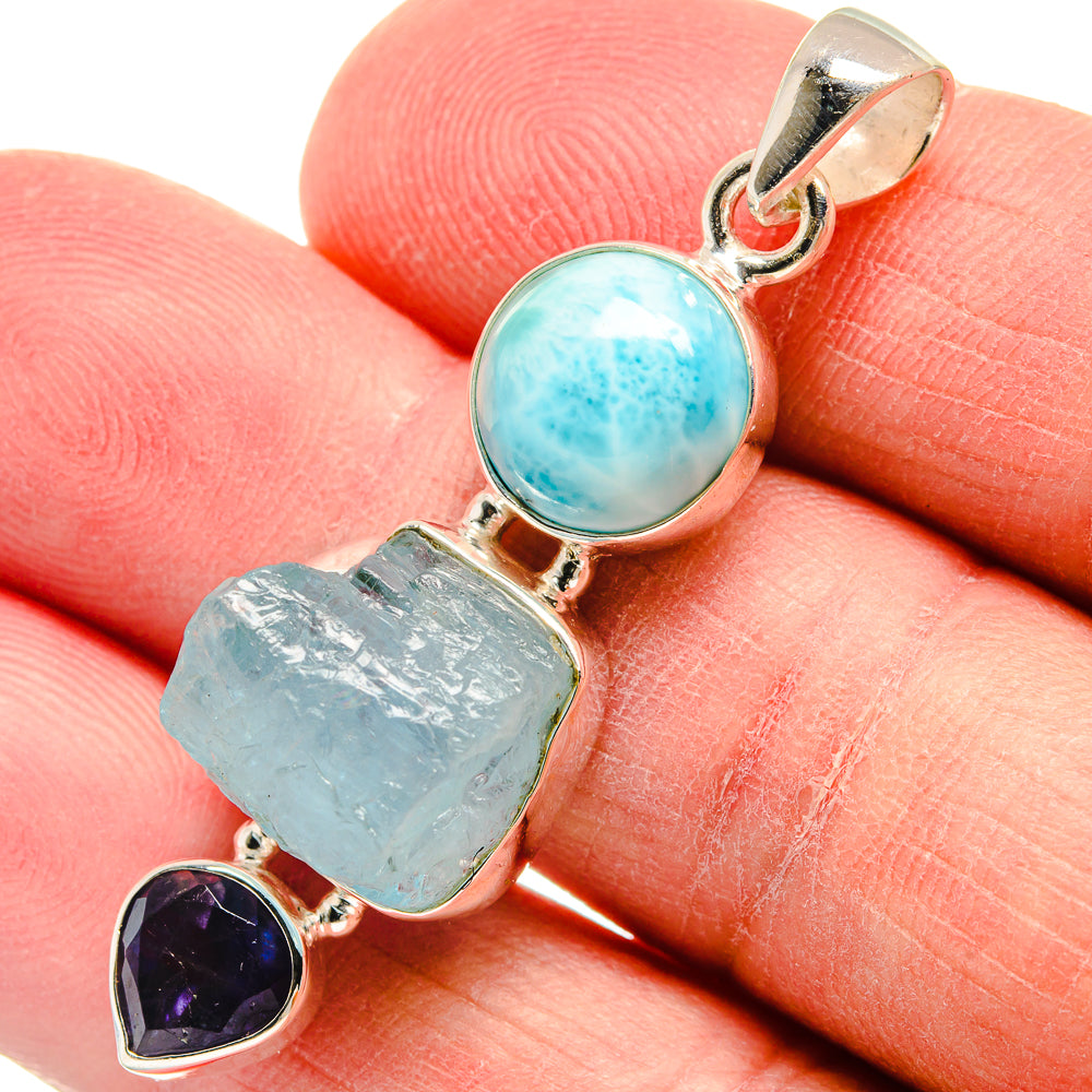 Aquamarine Pendants handcrafted by Anasilvercos - PD22639