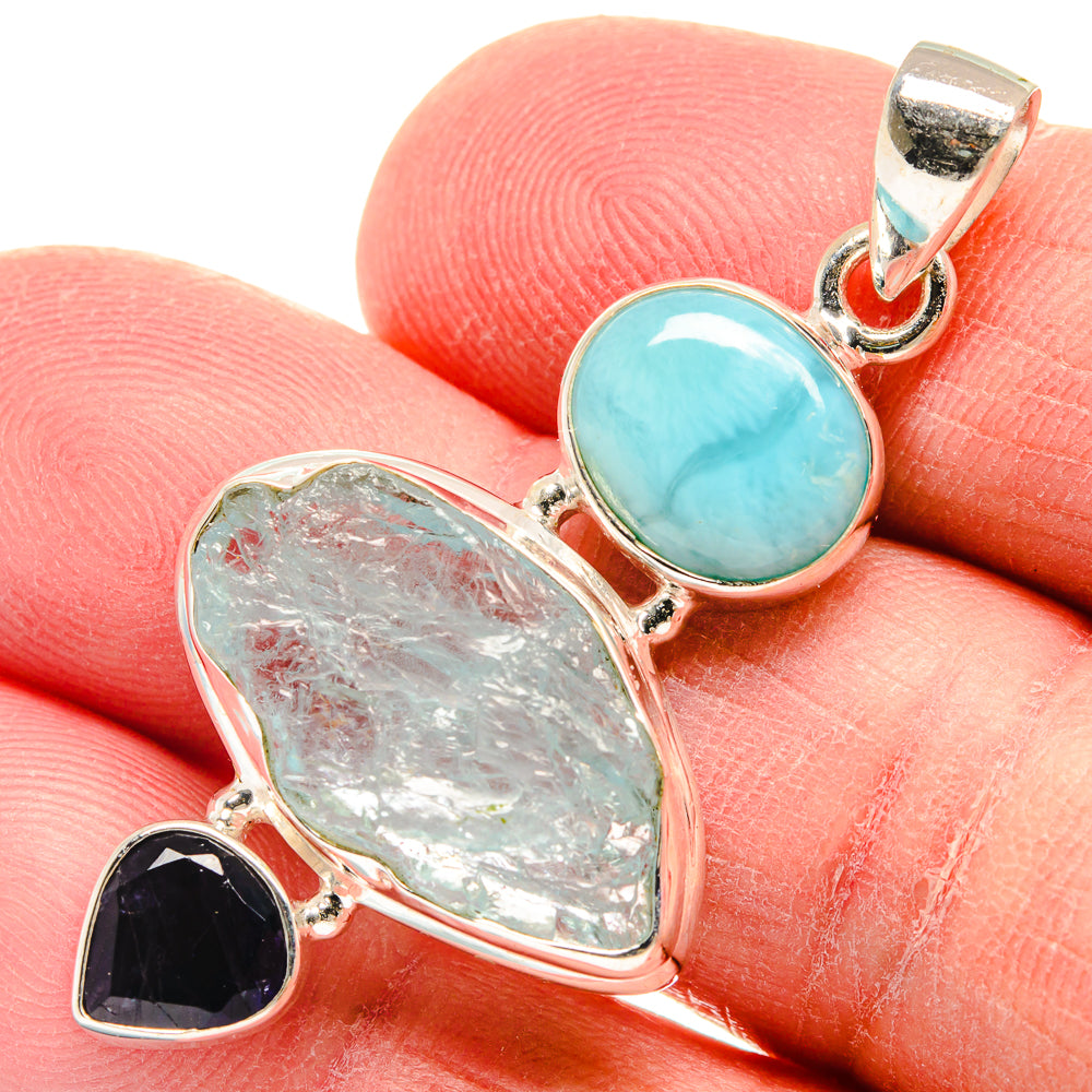 Aquamarine Pendants handcrafted by Anasilvercos - PD22640