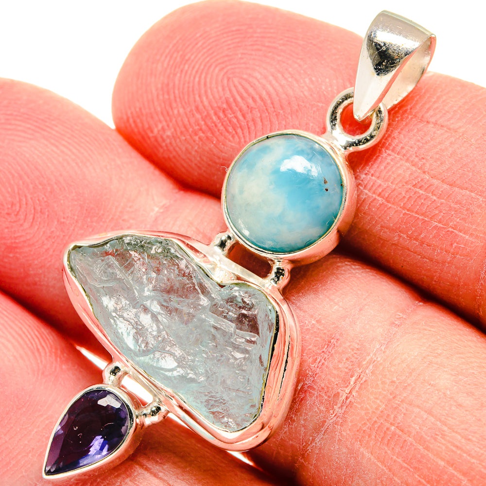 Aquamarine Pendants handcrafted by Anasilvercos - PD22641