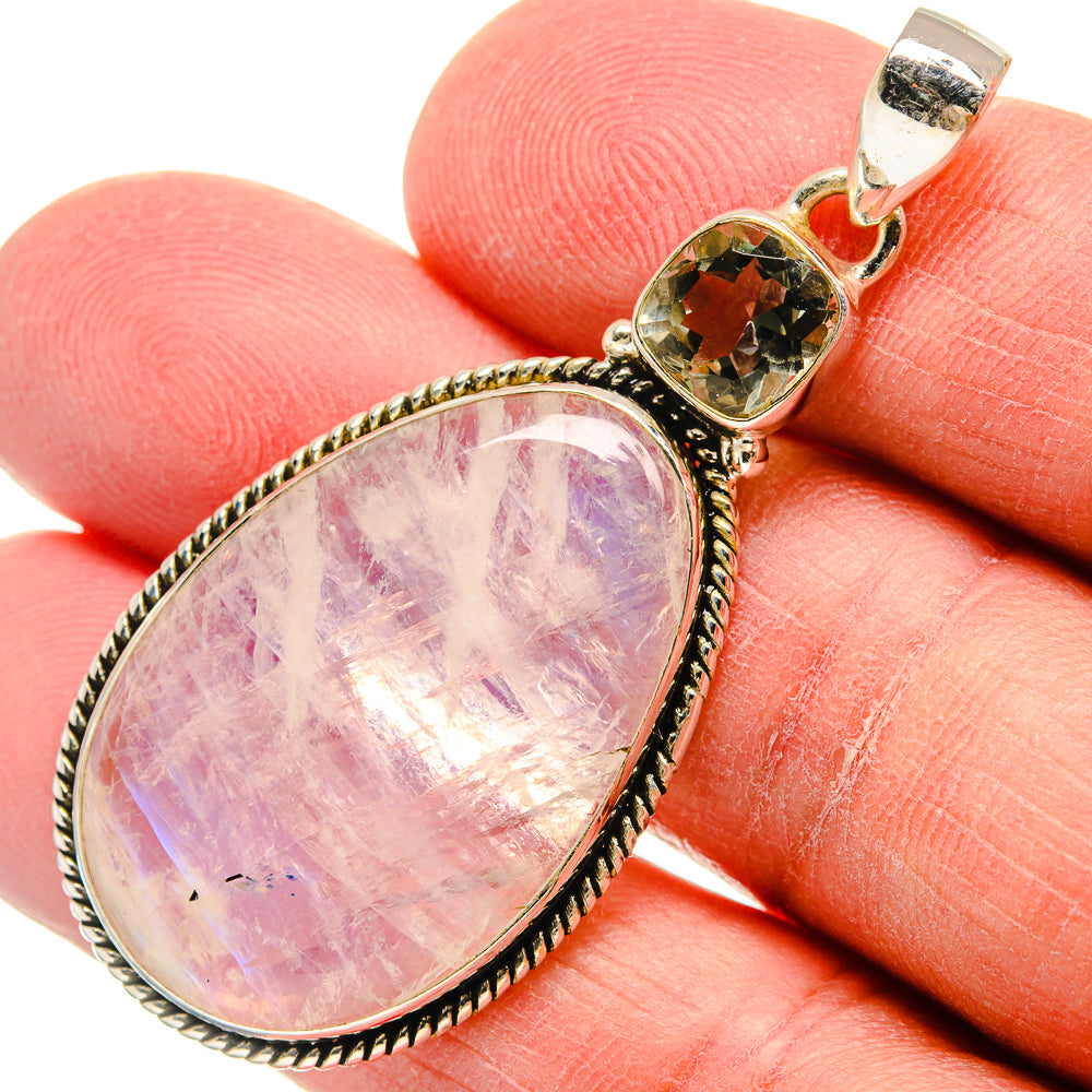 Rainbow Moonstone Pendants handcrafted by Anasilvercos - PD22666