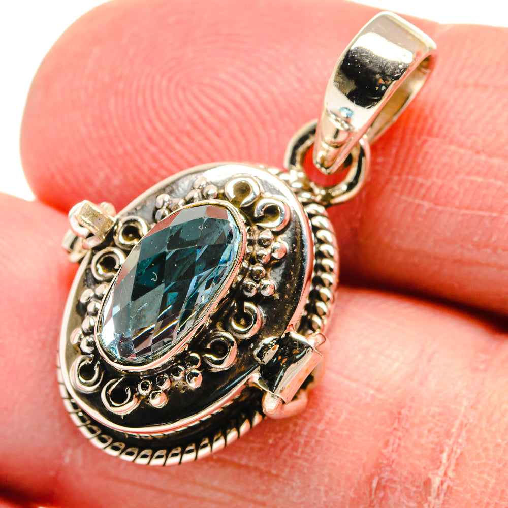 Blue Topaz Pendants handcrafted by Anasilvercos - PD22674