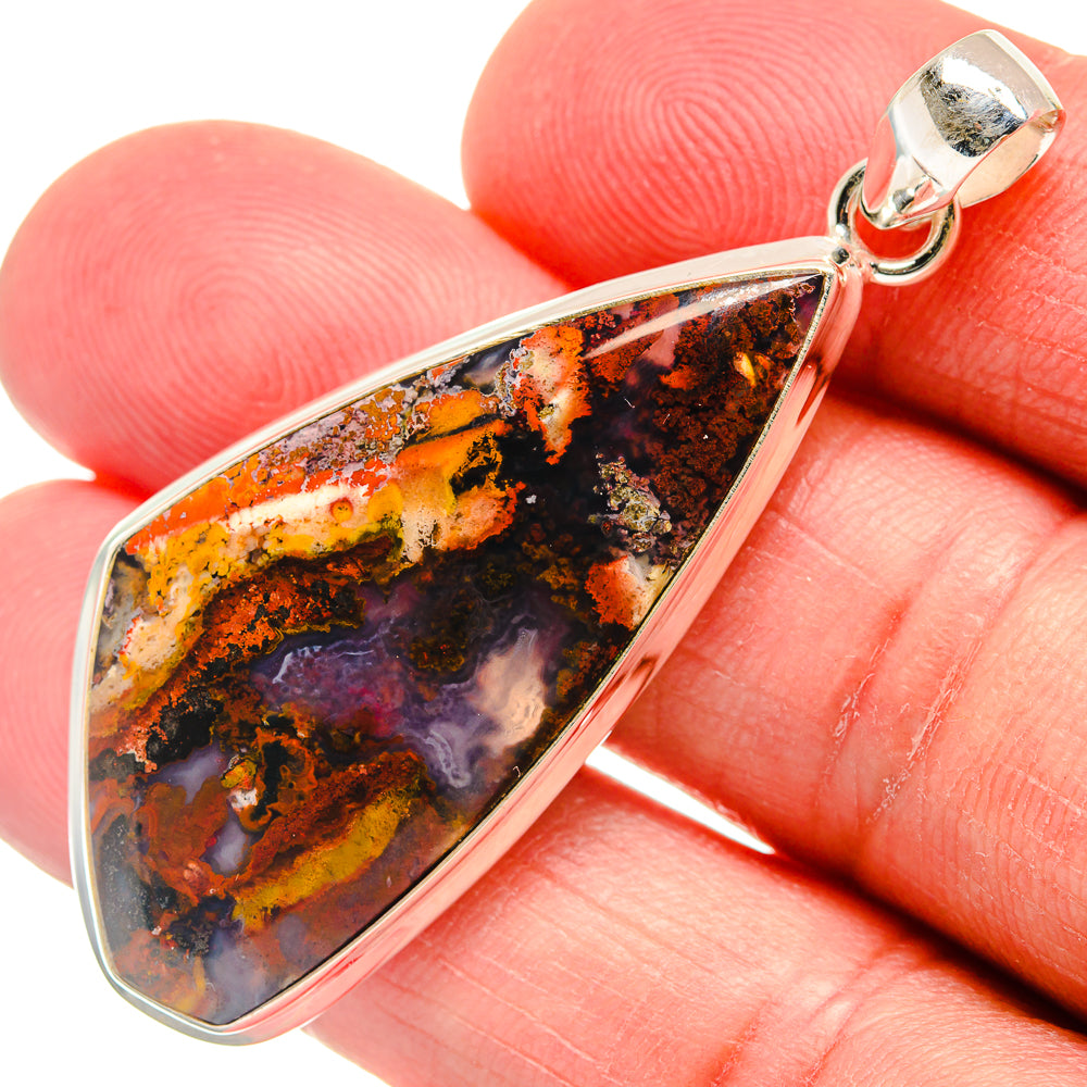 Indonesian Plume Agate Pendants handcrafted by Anasilvercos - PD22693