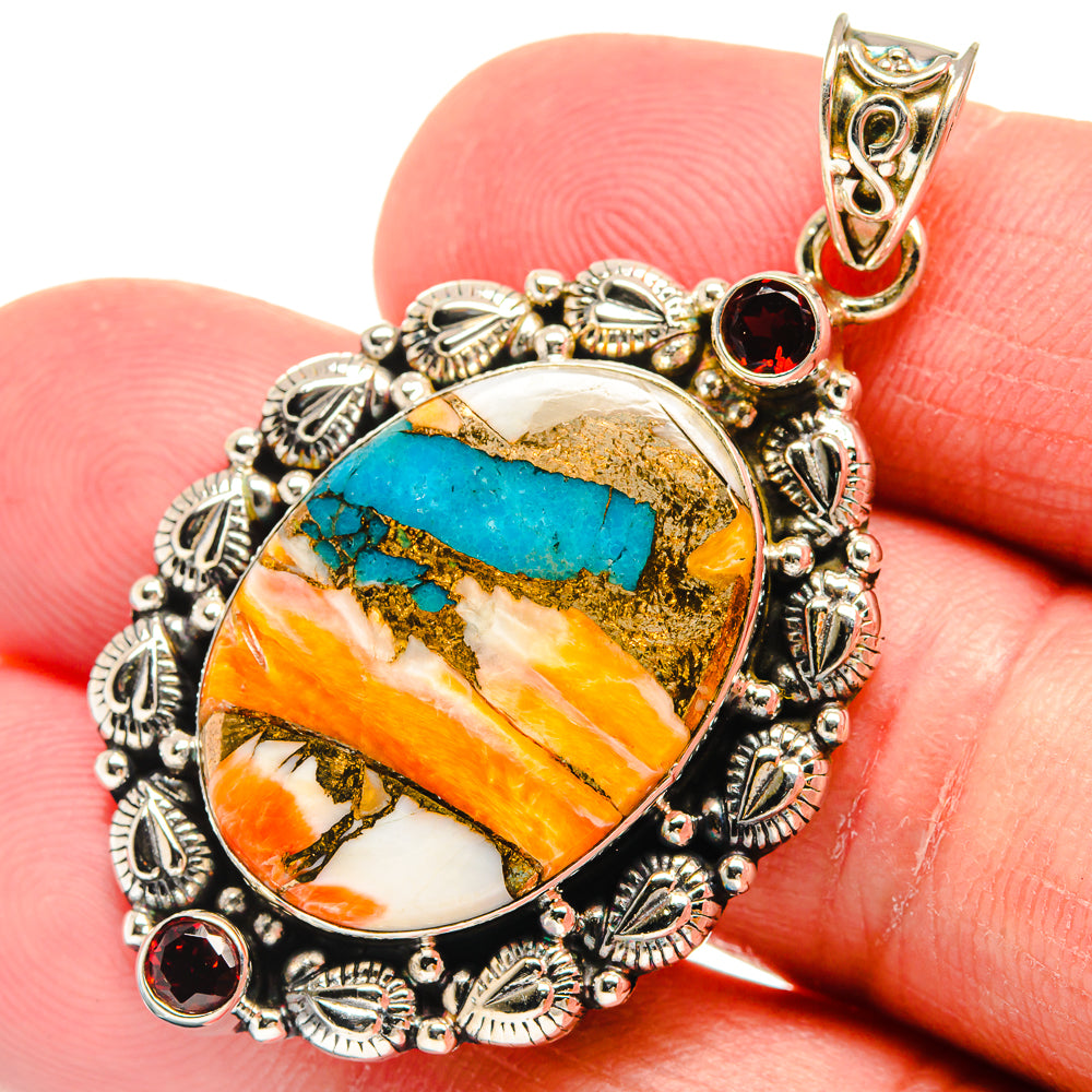 Spiny Oyster Turquoise Pendants handcrafted by Anasilvercos - PD22699