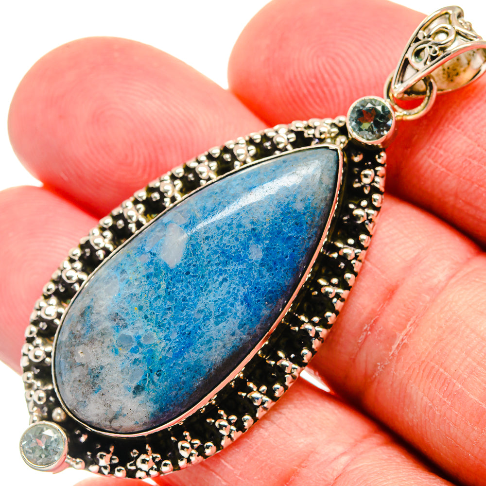 Chrysocolla In Quartz Pendants handcrafted by Anasilvercos - PD22704