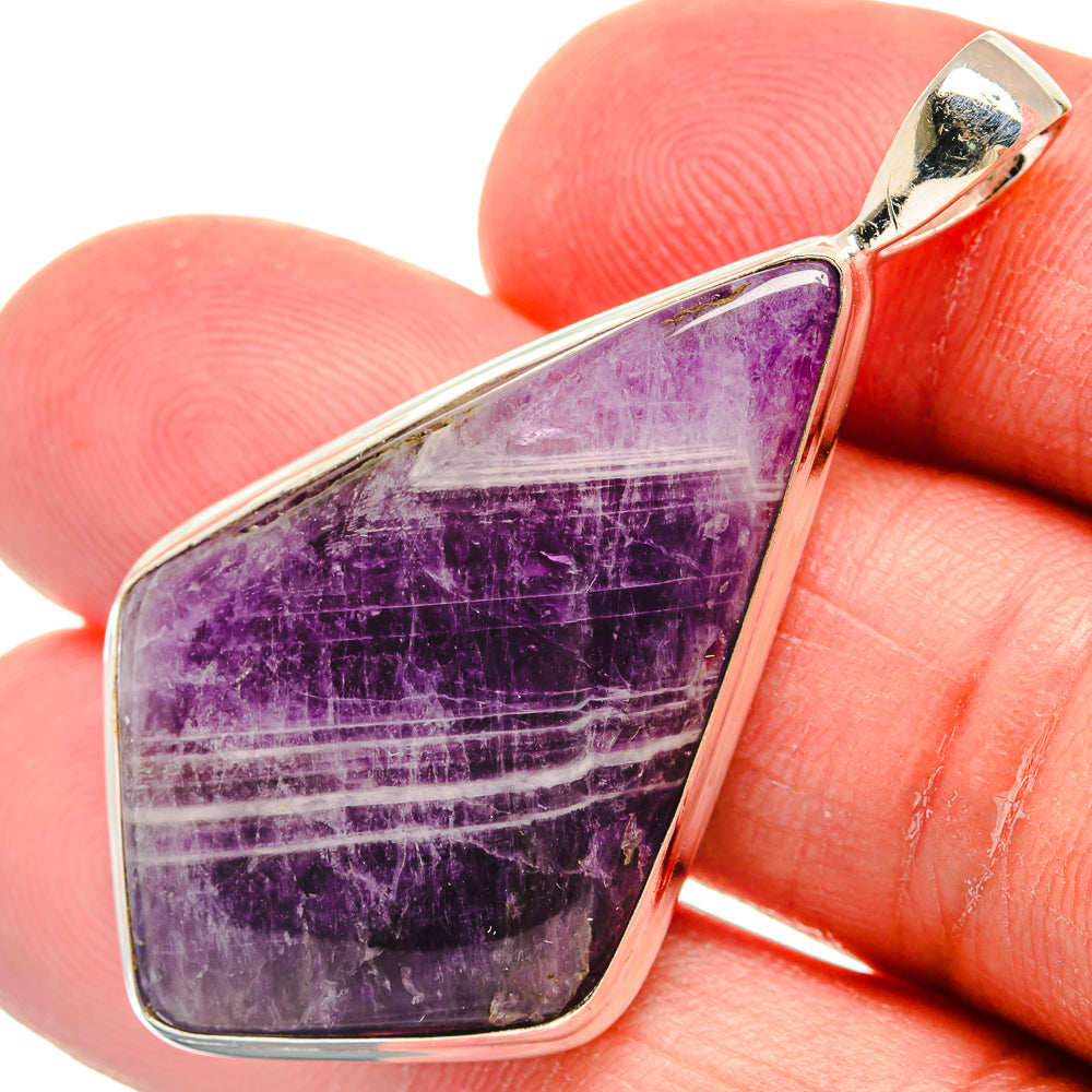 Chevron Amethyst Pendants handcrafted by Anasilvercos - PD22709