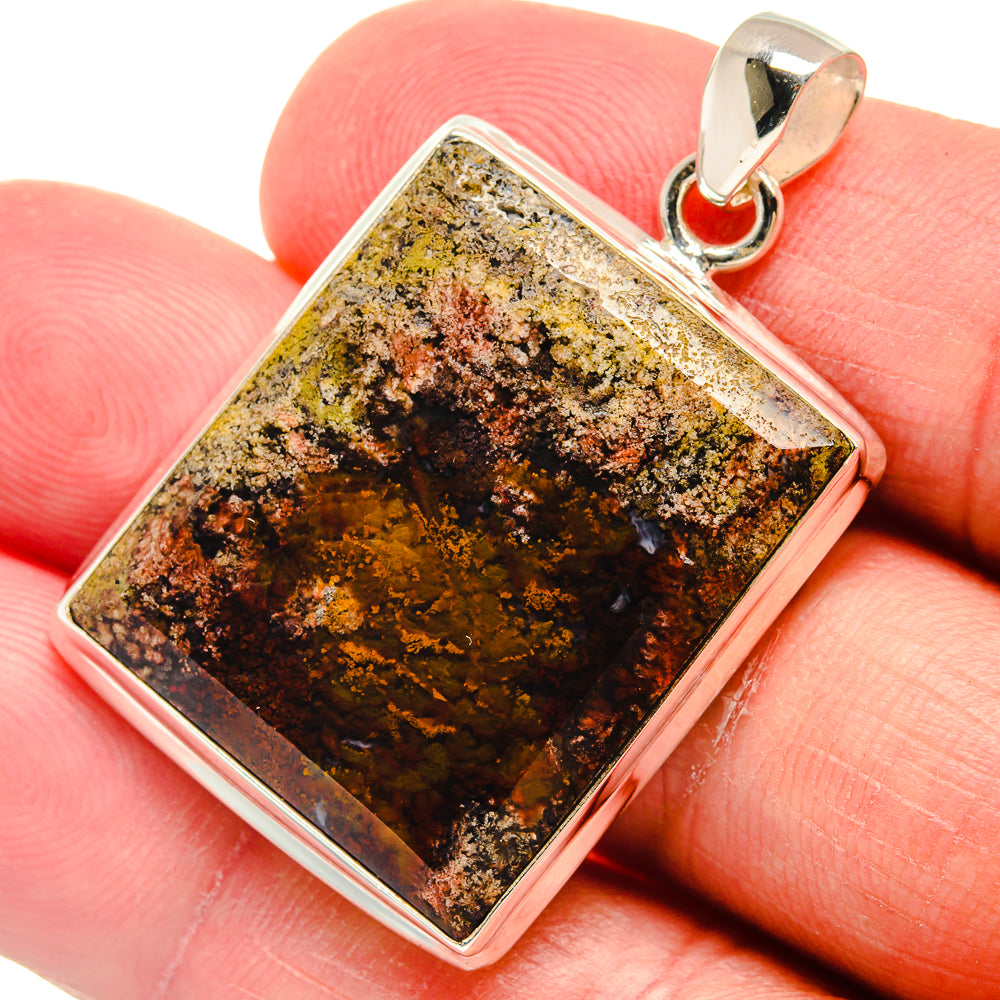 Indonesian Plume Agate Pendants handcrafted by Anasilvercos - PD22714