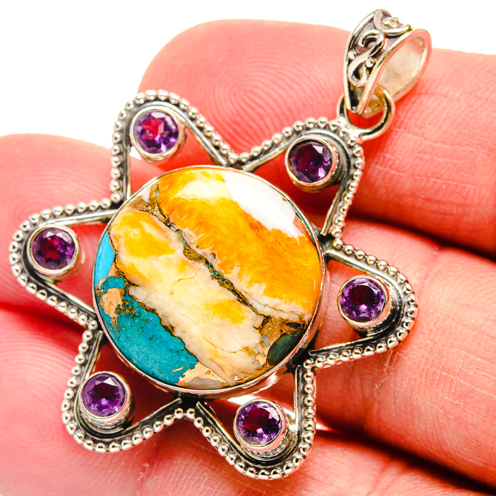 Spiny Oyster Turquoise Pendants handcrafted by Anasilvercos - PD22757