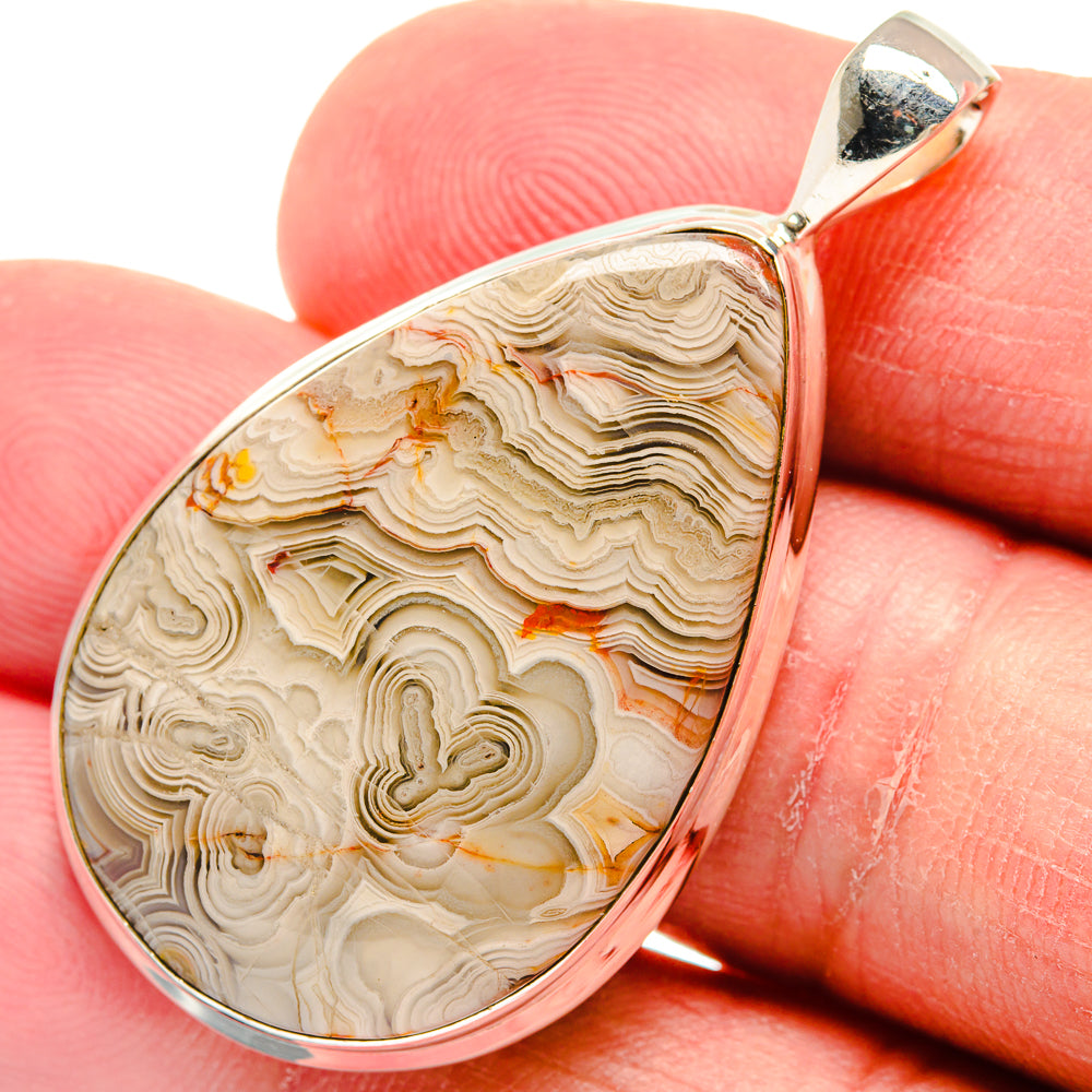 Laguna Lace Agate Pendants handcrafted by Anasilvercos - PD22765