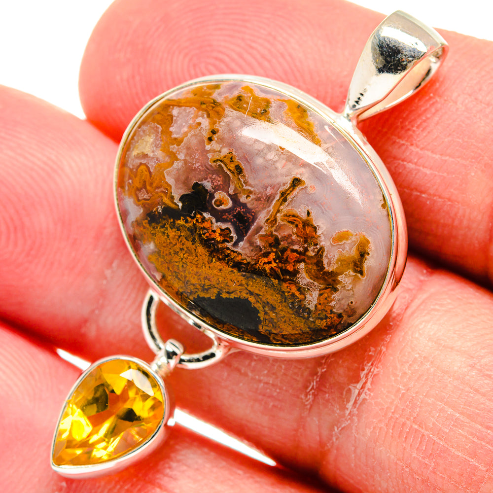 Plume Agate Pendants handcrafted by Anasilvercos - PD22768