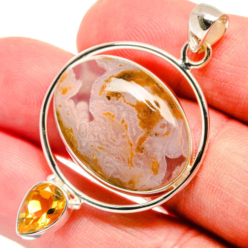 Plume Agate Pendants handcrafted by Anasilvercos - PD22770