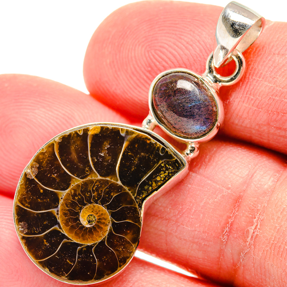 Ammonite Fossil Pendants handcrafted by Anasilvercos - PD22788