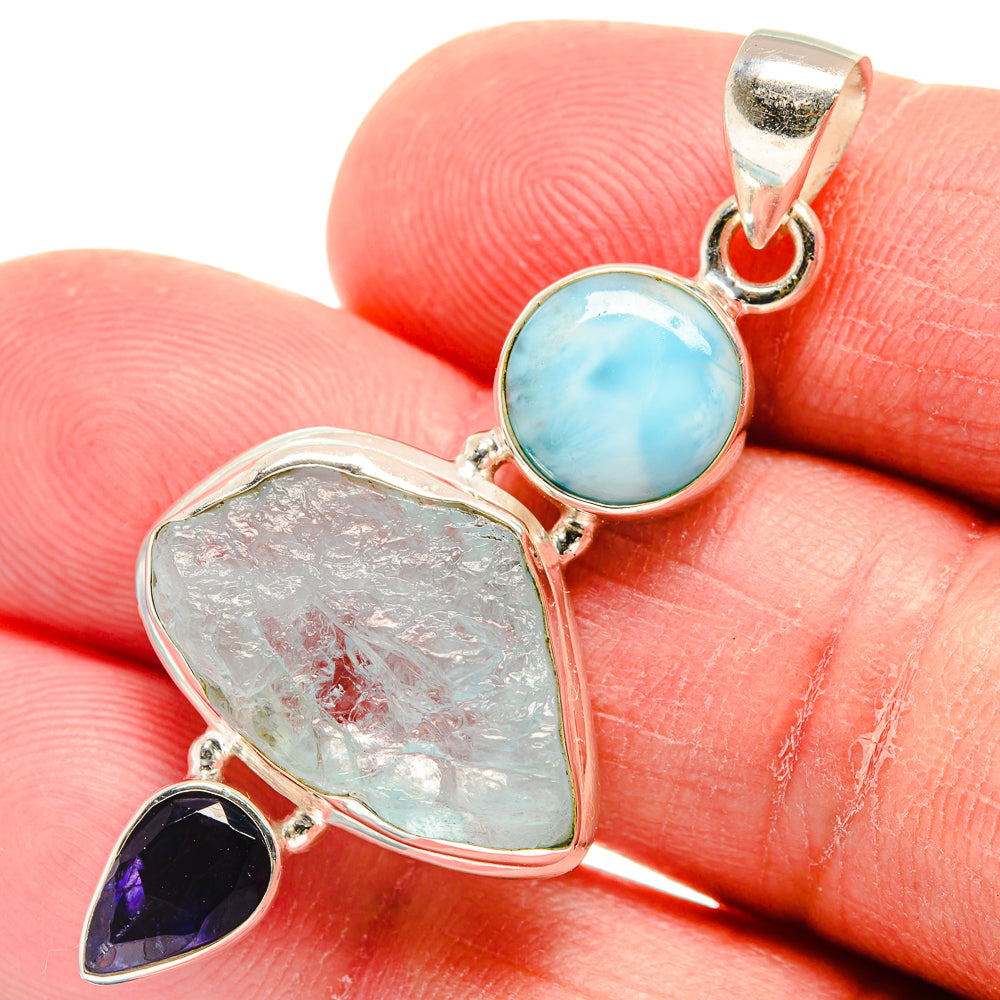 Aquamarine Pendants handcrafted by Anasilvercos - PD22793
