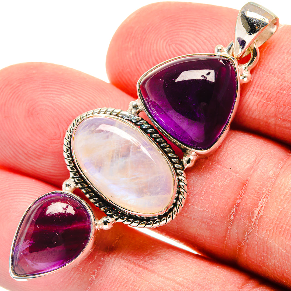 Rainbow Moonstone Pendants handcrafted by Anasilvercos - PD22803