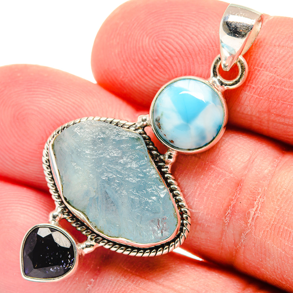 Aquamarine Pendants handcrafted by Anasilvercos - PD22805