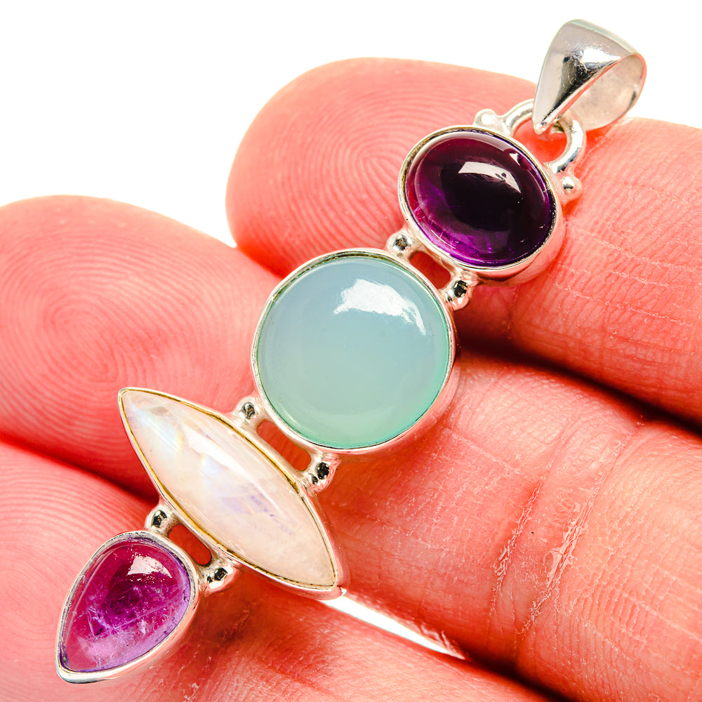 Aqua Chalcedony Pendants handcrafted by Anasilvercos - PD22806