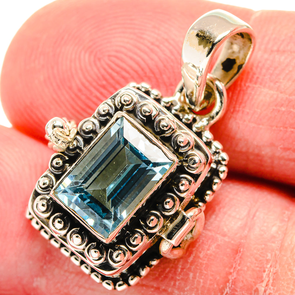Blue Topaz Pendants handcrafted by Anasilvercos - PD22818
