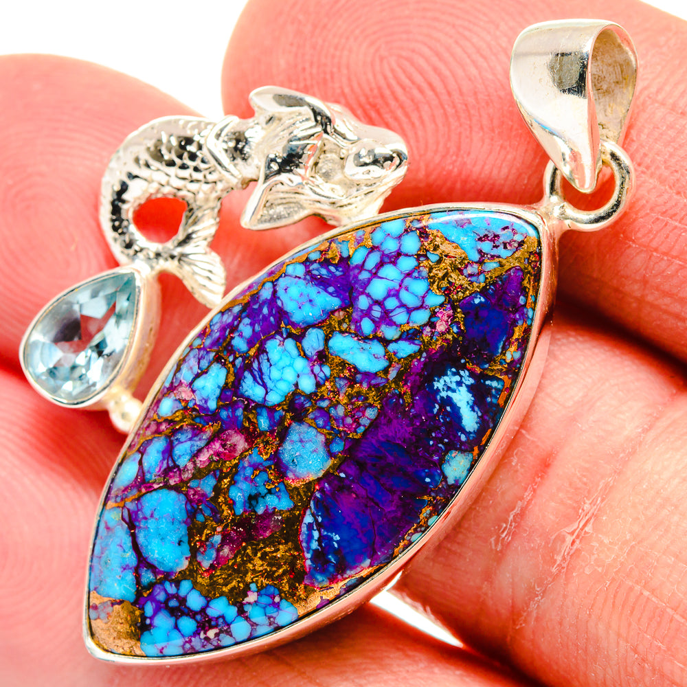Spiny Oyster Turquoise Pendants handcrafted by Anasilvercos - PD22831