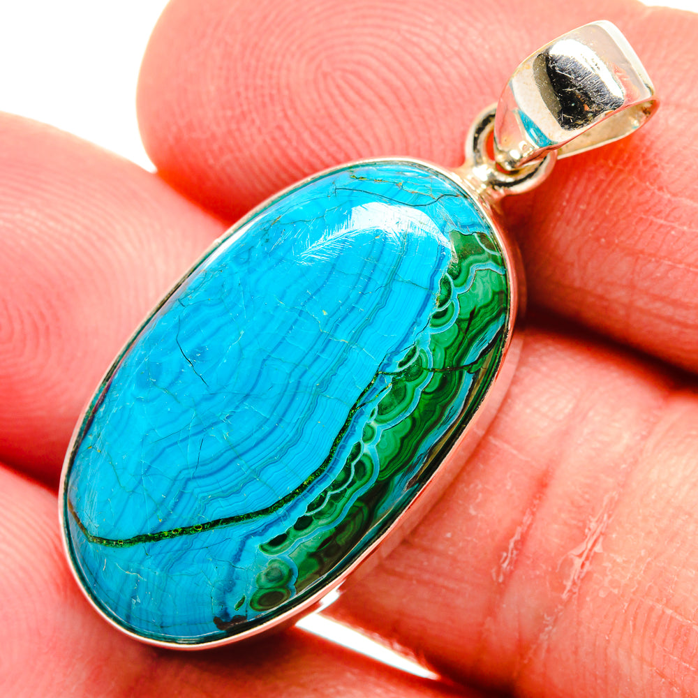 Chrysocolla In Malachite Pendants handcrafted by Anasilvercos - PD22846