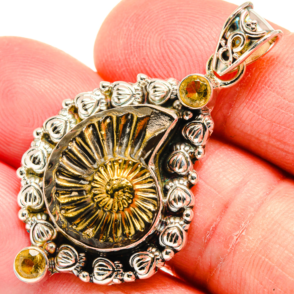 Pyrite Fossil Pendants handcrafted by Anasilvercos - PD22860