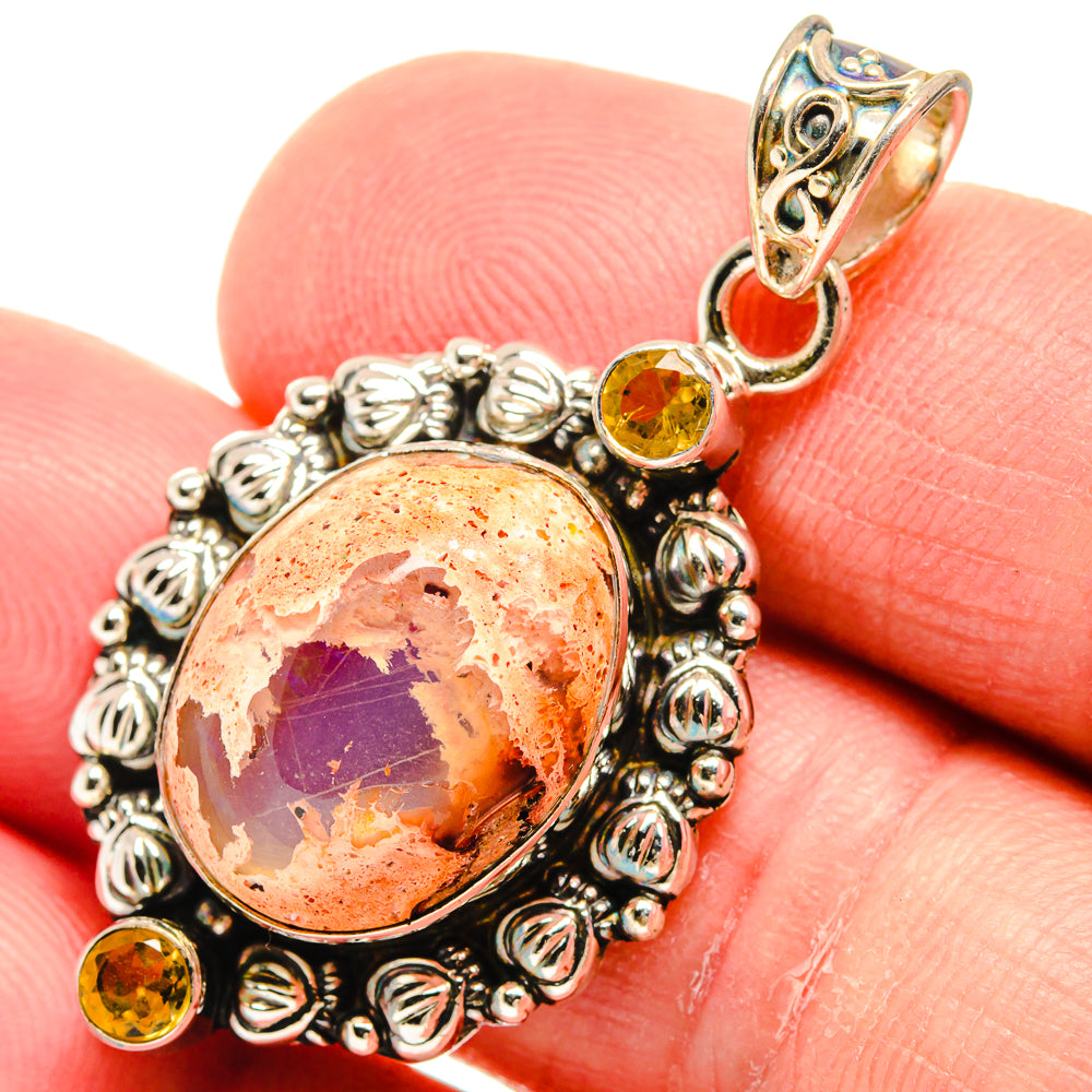 Mexican Fire Opal Pendants handcrafted by Anasilvercos - PD22862