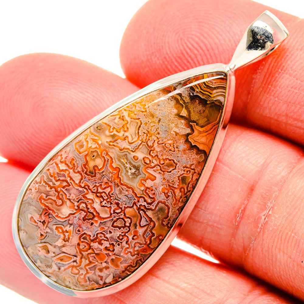 Crazy Lace Agate Pendants handcrafted by Anasilvercos - PD22863