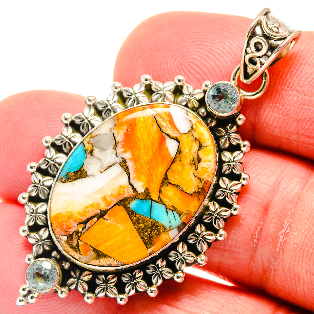 Spiny Oyster Turquoise Pendants handcrafted by Anasilvercos - PD22864