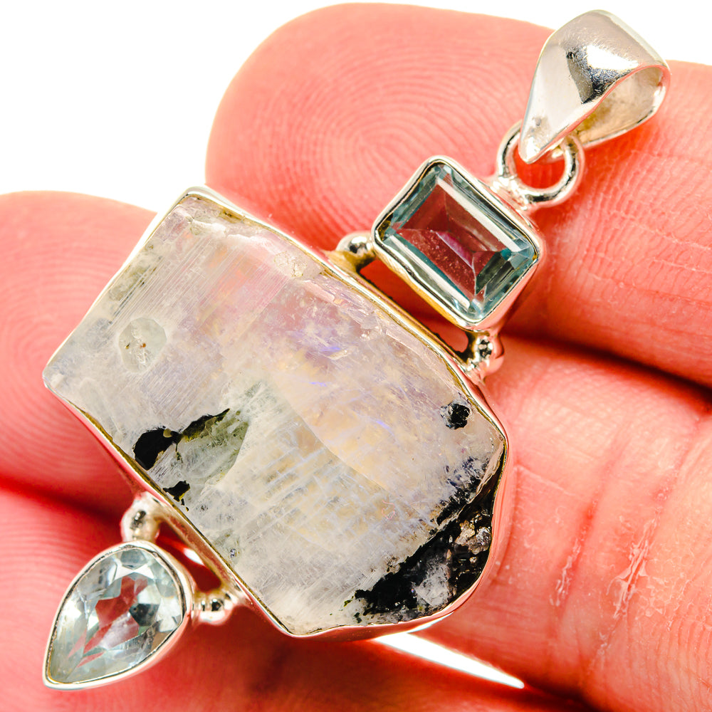 Rainbow Moonstone Pendants handcrafted by Anasilvercos - PD22887