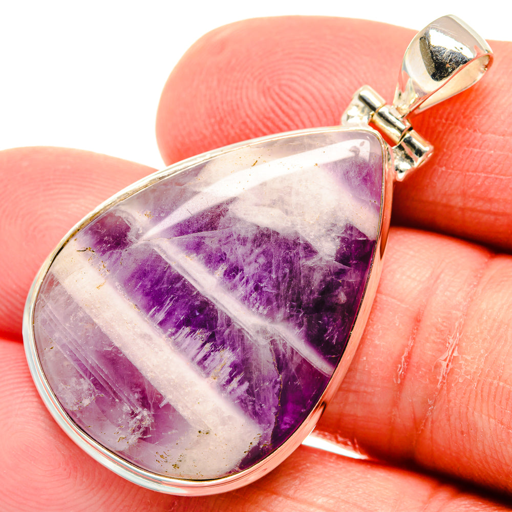 Chevron Amethyst Pendants handcrafted by Anasilvercos - PD22903